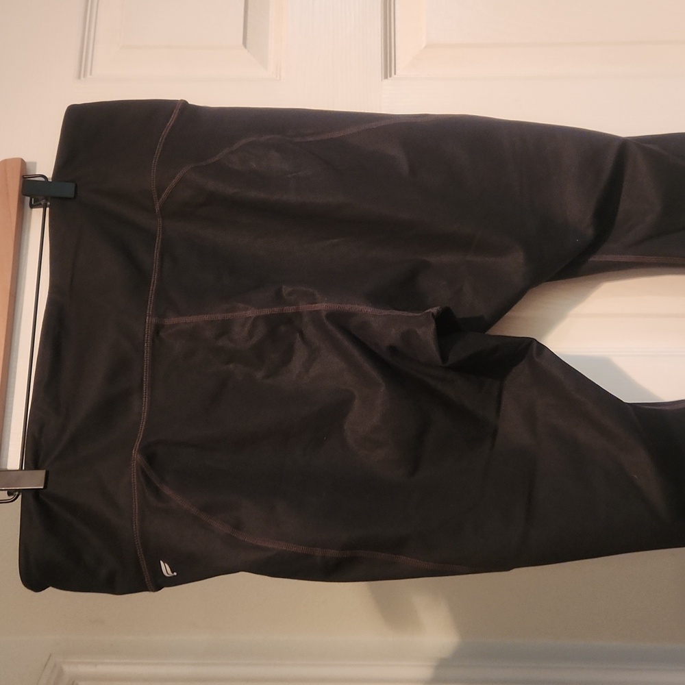 Fabletics 3x Faux Leather Pleather Crop Active Leggings Activewear - Picture 6 of 11
